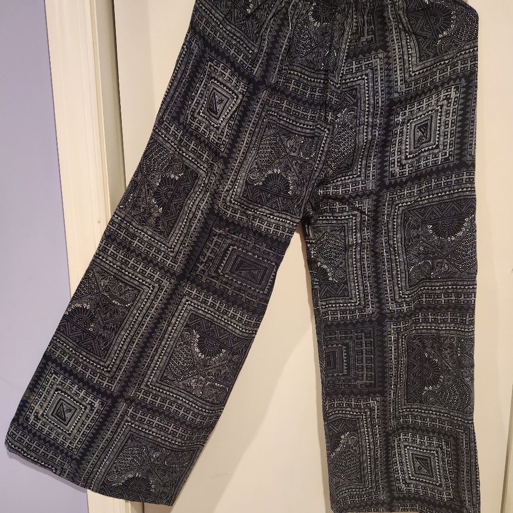 WOMENS RAYON PRINTED PLAZO PANT